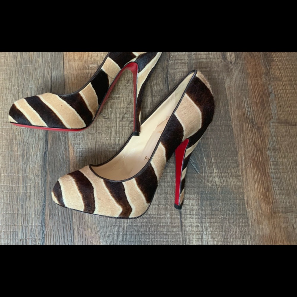 Christian Louboutin Calf Hair Feticha 120 Pumps
